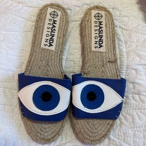 Masilinda Designs Evil Eye Espadrille Sandals size 38